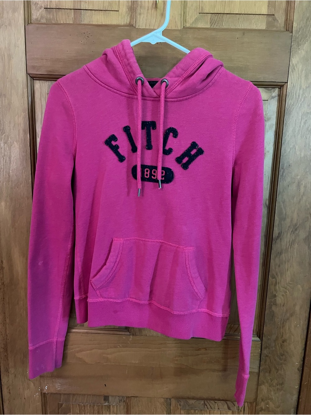 Y2K Abercrombie & Fitch Pink Logo Hoodie Sweatshirt Small